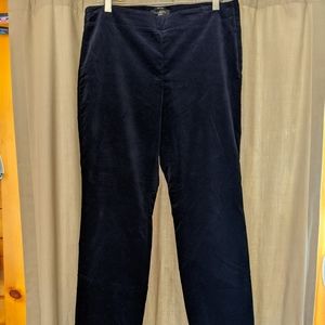 Dark blue Talbots velour pants 12p